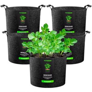 VIVOSUN Lot de 5 Sacs de Culture en Tissu Non tissé épais de 30 gallons avec poignées