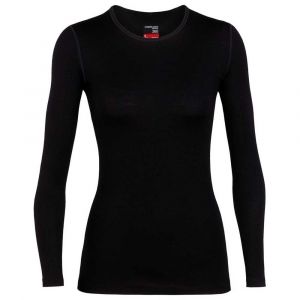 Icebreaker Women&acute;s 260 Tech L/S Crewe - Sous-v&ecirc;tement m&eacute;rinos taille XL, noir