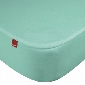 Epeda Drap housse prot&egrave;ge matelas imperm&eacute;able 2 en 1 &eacute;meraude 90x190/200 - Vert d'eau