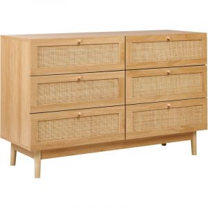 Beliani Commode à 6 tiroirs marron clair