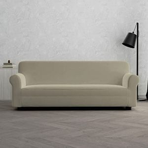 Nap Italian Bed Linen Housse de ca é élastique Dahlia, Gris Tourterelle, 3 Places