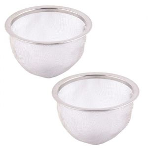 Sourcing map Sourcingmap- Passoire &agrave; th&eacute; ronde en maille - 2 pi&egrave;ces - 80x52mm