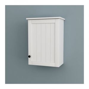 Sobuy BZR19-W Meuble Haut de Salle de Bain- 1 Porte Placard Commode Meuble de Rangement Mural Armoire Suspendue