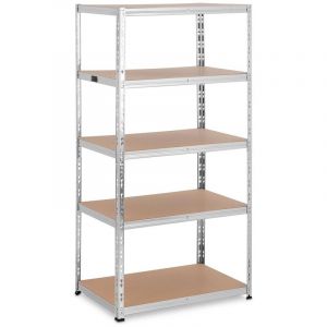 MSW Étagère charge lourde - 90 x 60 x 180 cm - Supporte 5 x 175 kg - Grey