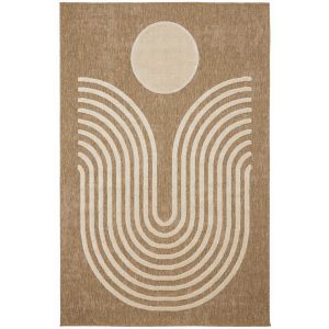 Nazar Tapis aspect jute à motif géométrique en relief - Blanc - 80x150 cm