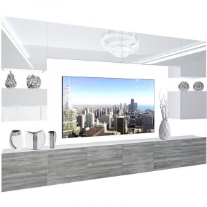 BELINI - Unité Murale TV NEX I Ensemble Muebles de Salon Complet I Ensemble Meuble TV avec Illumination LED I Dimensions: 300 x 180 x 36 cm I Coleur: