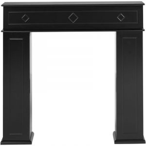 Beliani Manteau de Cheminée en mdf avec Rangement Décoration Accessoire de Salon Noir Mispec