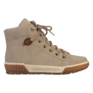 Rieker Femme Chaussures à Lacets N0730, Dame Chaussures de Sport lacées,Semelle intérieure Amovible,Chaussure Basse,à Lacets,Beige