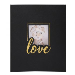 Exacompta 16506E - Album photos Love 29x32 cm, 60p. noires/300 photos, reliure livre, coloris noir