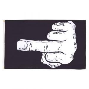 Drapeau Doigt d'honneur 90x60cm - Drapeau bras d'honneur - Fuck 60 x 90 cm - Drapeaux - AZ FLAG