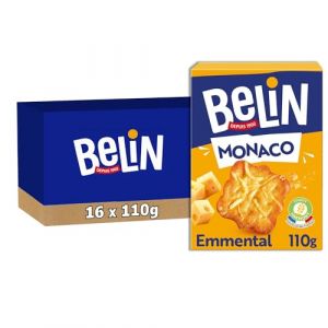 Belin 16 Paquets de Crackers Monaco Emmental 110g A Partager entre Amis ou en Famille pour les Apéros Lot de 16x110g