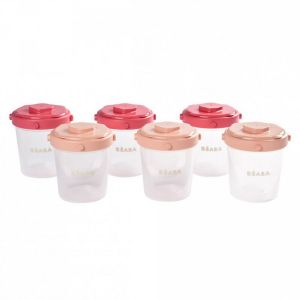 Image de Beaba Lot x6 Portions Clip - 2ème âge 200 ml - Rose