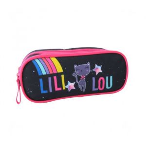 No Name Bagtrotter Trousse Scolaire 2 Compartiments Lili Lou Bleu Marine
