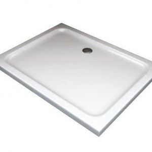 Receveur de douche rectangulaire surbaiss&eacute; en Abs avec bonde inclus H. 5 cm &ndash; 80 x 100