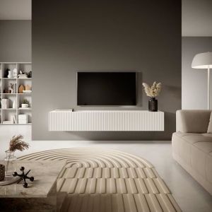 Selsey VELDIO Meuble TV, Melamine, Blanc, 175 cm