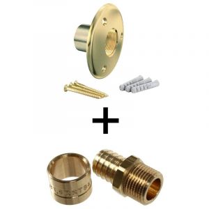 Arcanaute Applique pour fixation de robinet de jardin de jardin - Tube per Ø16 - Raccord à glissement m 1/2 (15/21)