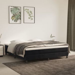 VidaXL Sommier à ressorts de lit Noir 180x200 cm Velours