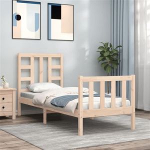 VidaXL Mercatoxl - Cadre de lit avec tête de lit petit simple bois massif