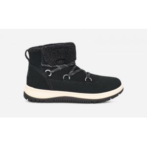 UGG Botte &agrave; lacets Heritage Lakesider in Black, Taille 36, Cuir
