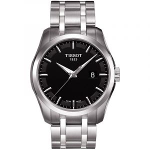 Tissot Montre T-Classic Couturier quartz cadran noir bracelet acier 39 mm