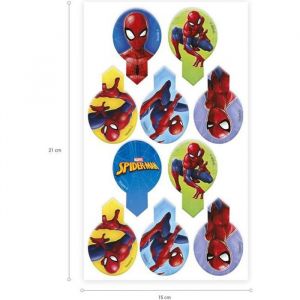 Image de Dekora LOT 20 PIQUES / TOPPERS SPIDERMAN DECOR GATEAU ANNIVERSAIRE CUPCAKES