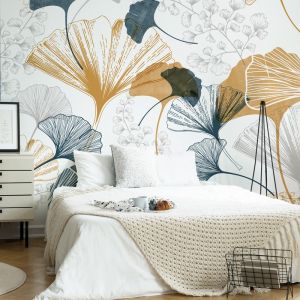 Papier peint panoramique Floral Gingko, 5 lés