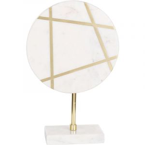 Beliani Décoration en Marbre Intérieur Sculpture Moderne Minimaliste Blanc Rethimno