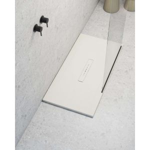 Receveur de douche extraplat rectangulaire blanc ivoire 80x200 cm Clay