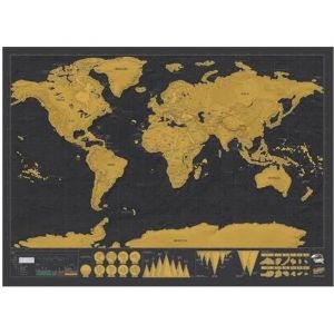 Carte du Monde &agrave; Gratter Scratch Map - Noir