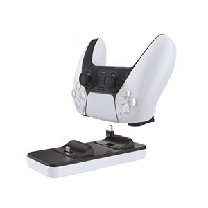 Dr1tech GamePow+ Chargeur Manette PS5 Dualsense avec Charge Rapide sans Fil - Station de Charge Double Manette de PS5 avec Connecteur Amovible - Accessoire pour PS5
