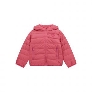 Guess Doudounes enfants HOODED LS PADDED PUFFER W ZIP Rose - Taille 2 ans,3 ans,4 ans,5 ans,6 ans