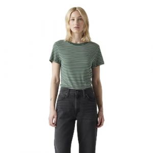 Levi's Essential HM SS Tee T-Shirt, Maury Stripe Bistro, S Femme
