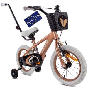 Sun Baby Vélo Enfant - Verdant Bike - Roues 14" - 3 à 5 ans - panier - garde-chaîne - cloche - Cappuccino