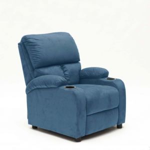 Fauteuil relax inclinable avec repose-pieds et compartiments Laura Light - Turquoise