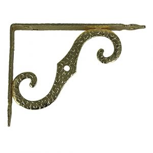 Amig - &Eacute;querre d'&eacute;tag&egrave;re murale | Console pour &eacute;tag&egrave;re | Support &eacute;tag&egrave;re en Acier | Coleur: Laiton Verni | Dimensions: 200 x 150 | Poids max.: 100 kg