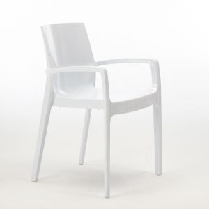 Grand Soleil 22 Chaises CREAM accoudoirs Restaurant offre stock | Blanc