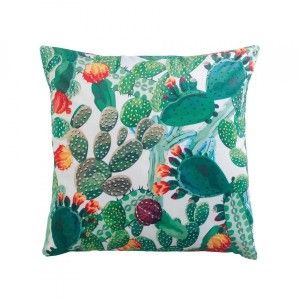 Image de Coussin Déhoussable "Pikus" 45x45cm Blanc & Vert Prix