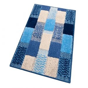 Image de Emmevi Mv S.p.a. - Tapis de Bain Moderne Doux Antidérapant Tapis de Douche Lavable Absorbant Bleu - 60x120 cm