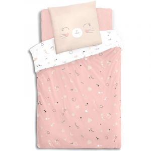 Atmosphera Kids Atmosphera - Parure de lit enfant Savane - 100% coton 57 fils - Dimensions : Longueur 200 cm x Largeur 140 cm x Epaisseur 0,3 cm. - Rose