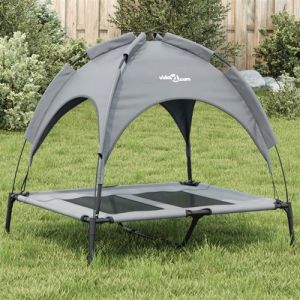 VidaXL Lit pour chien avec auvent anthracite tissu Oxford et acier, canapé pour chien, canapés pour chien, chaise pour chien