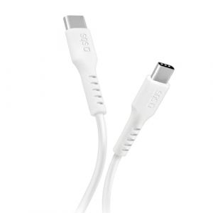 Sbs Câble USB-C 25 W Power Delivery, charge rapide et transfert de données 480 Mbit/s, compatible avec smartphone et tablette, longueur 1 m, sans accroc, blanc