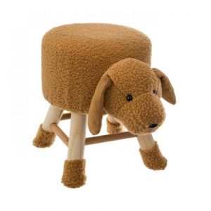 Image de Tabouret Enfant en Velours "Chien" 45cm Marron Prix