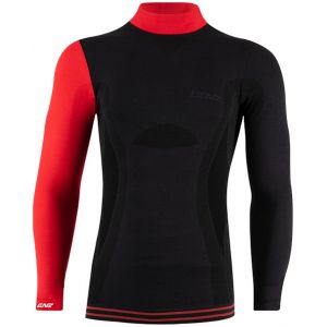 Lenz 6.0 Merino Turtle Neck Longsleeve Shirt Chemise Longsleeve Noir Rouge M