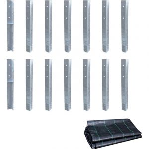 Wickey Ancrage au sol ancrage poteau SolidLock - set de ancrages pour aire de jeux & portique balançoire avec toile anti-mauvaises herbes, ancrages