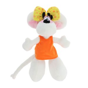 Image de Diddl - Peluche Diddlina en Robe Orange 30cm - Peluche Souris Années 90 - Doudou Vintage Mignonne - 100% Recyclée et Écoresponsable - Jouet Doux Idée Cadeau Enfant & Fan