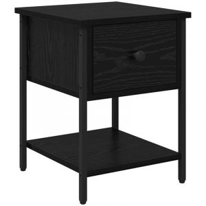 VidaXL Table De Chevet Ch&ecirc;ne Noir 34 X 35,5 X 45 Cm Bois D'ing&eacute;nierie