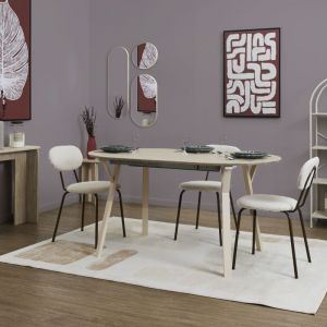 The home deco factory Miroir Rond Et Ovale - Home Deco Factory - Veda - Beige