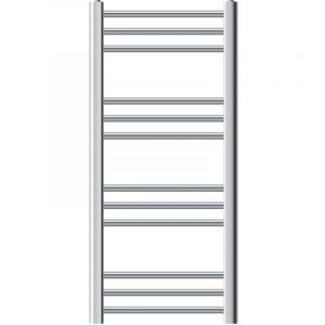 LuxeBath Radiateur &Eacute;lectrique Sahara 400x800 mm Courb&eacute;, Chrom&eacute;, Raccord Lat&eacute;ral et R&eacute;sistance 600W, Thermostat Affichage Digital, Radiateur