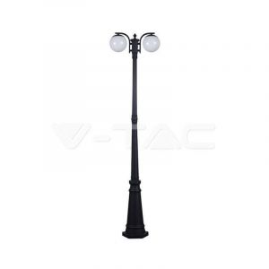 V-TAC Lampadaire d'extérieur 2xE27/60W/230V IP44 199 cm noir
