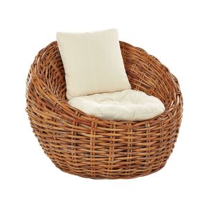 Beliani Chaise en rotin naturel